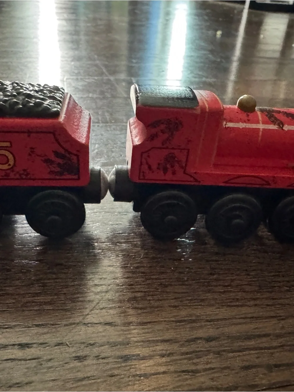 Dino James Wood Toy Train Engine and Coal Car -  Thomas